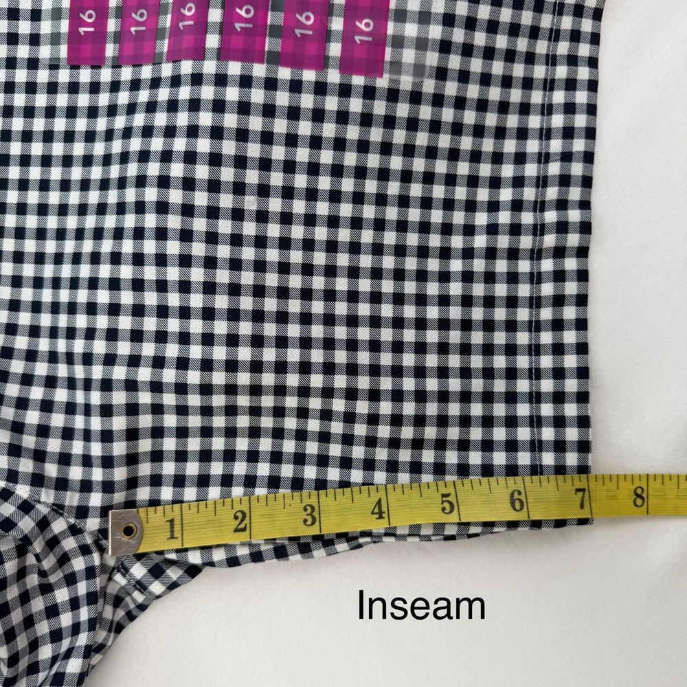 Stella Parker Women's Shorts 16 Stretch Navy Blue Gingham Check Golf NEW $46 - Picture 6 of 6